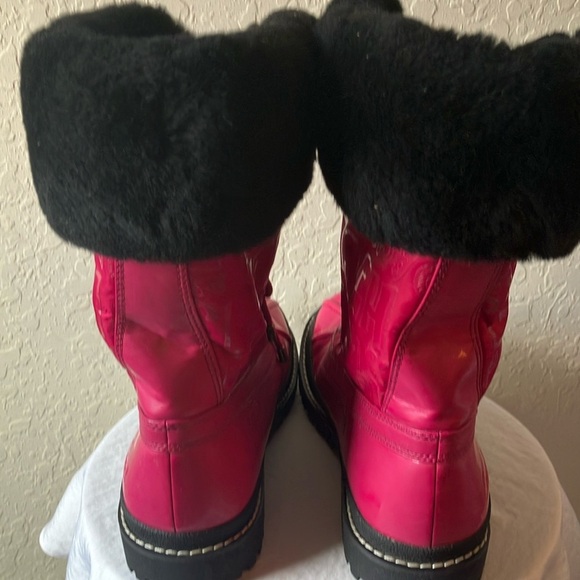 Coach: Lenora (Q1000) Hot Pink & Black Winter Boots- 9.5- marks - Picture 11 of 16